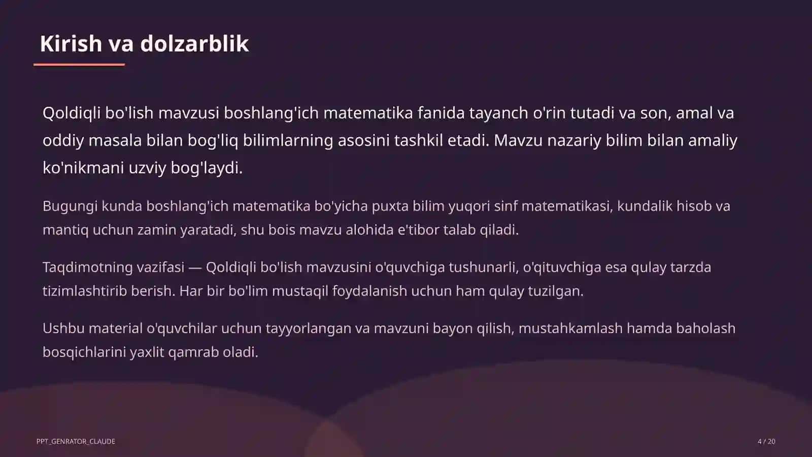 Qoldiqli bo'lish (3-sinf) 4