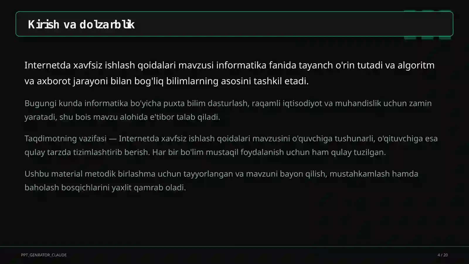 Internetda xavfsiz ishlash qoidalari (5-sinf) 4