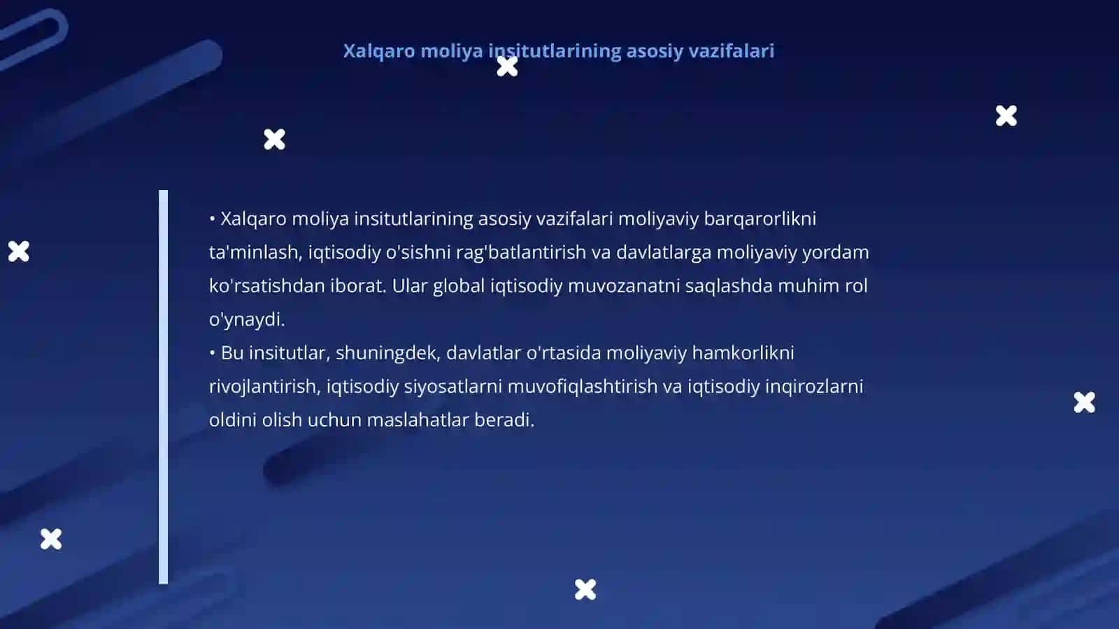 Xalqaro moliya insitutlari,ularning maqsadi va funksiyalari 4