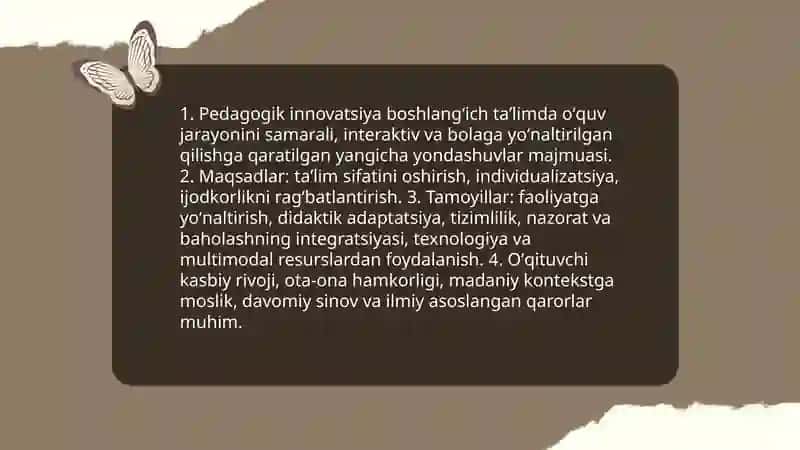 Innovatsiyaning ta'lim mazmuniga ta'siri bosh­lang'ich ta'limda 4