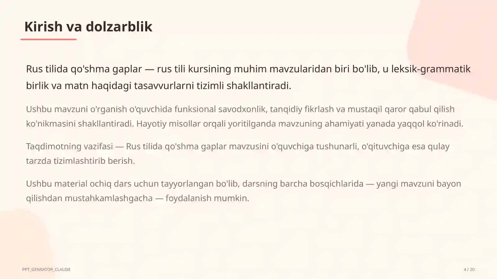 Rus tilida qo'shma gaplar (9-sinf) 4