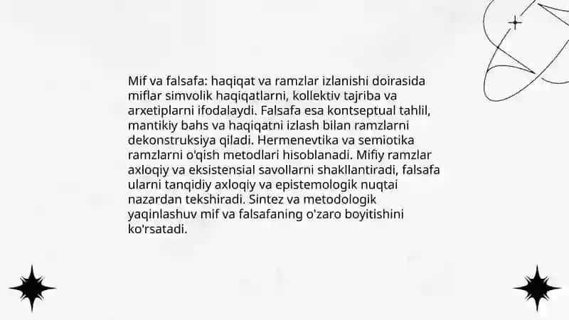 Mif, din, falsafa va fan o'rtasidagi munosabat 4