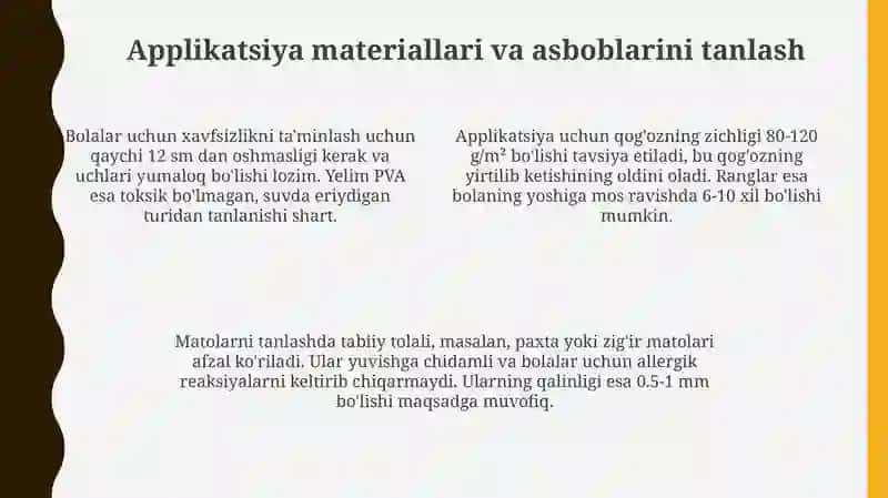 Applikatsiya turlariga namuna tayyorlash 4