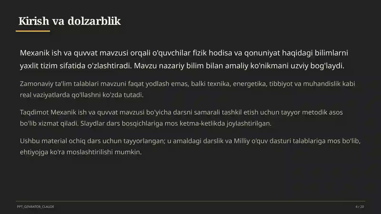 Mexanik ish va quvvat (7-sinf) 4