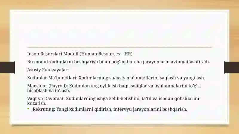 ERP Tizimlarining Asosiy Modullari vaFunksiyalari 4