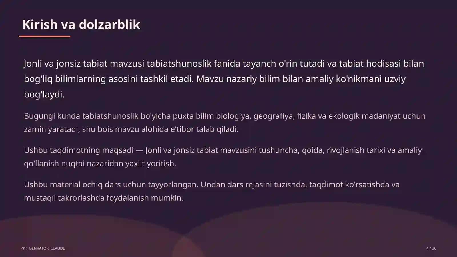Jonli va jonsiz tabiat (2-sinf) 4