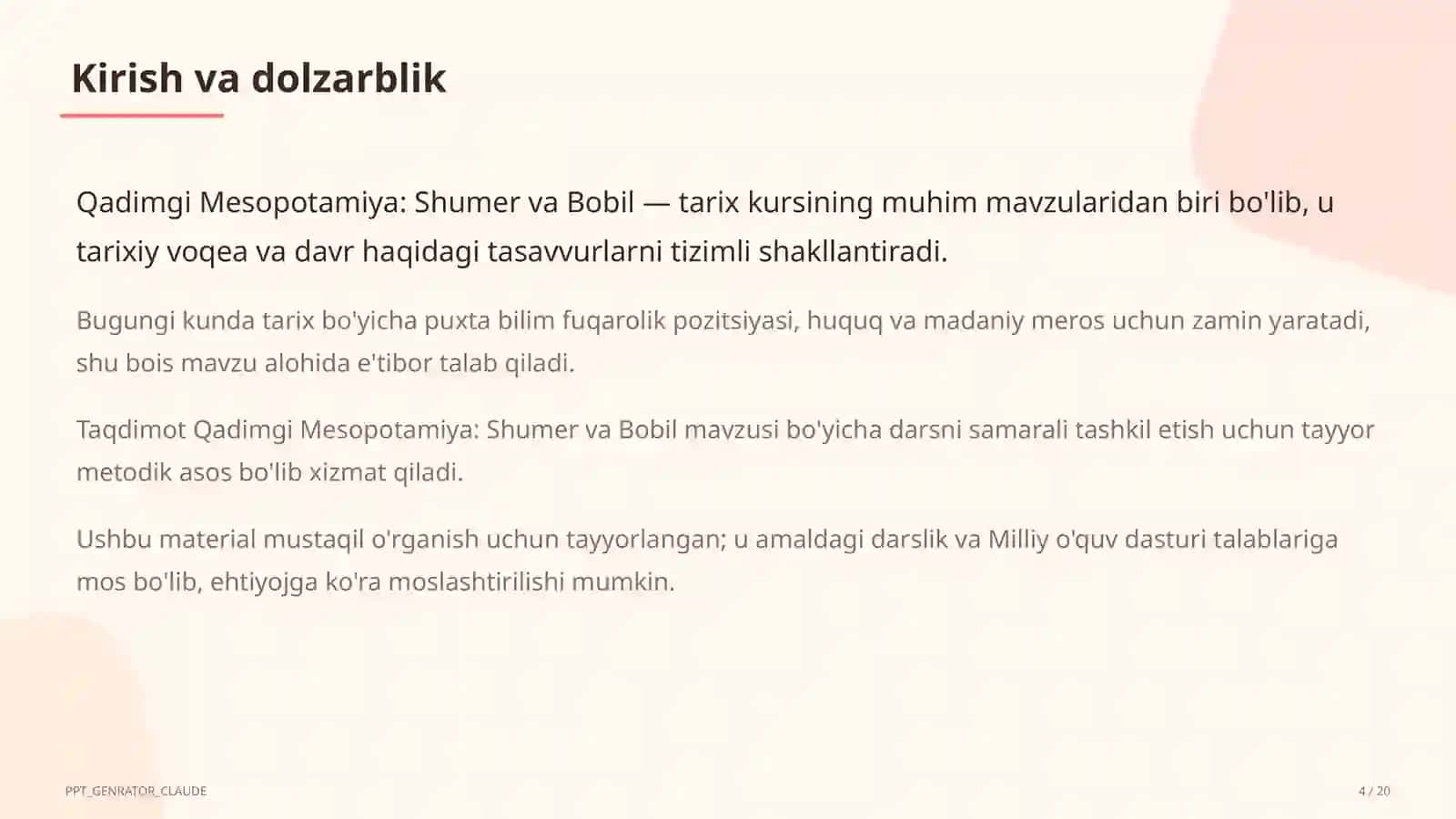 Qadimgi Mesopotamiya: Shumer va Bobil (6-sinf) 4