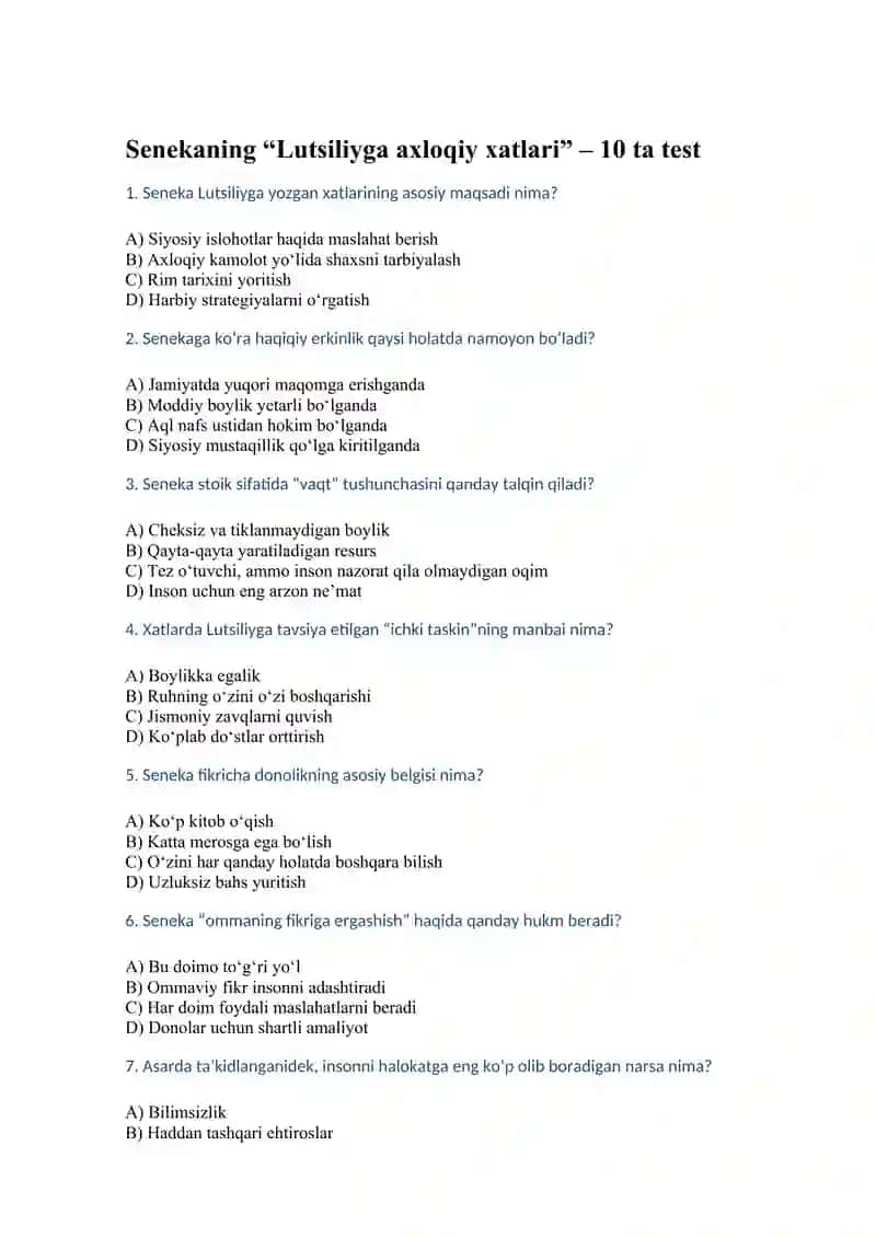 Falsafa fanidan 1-dan 6-mavzugacha mustaqil ishlar. 4