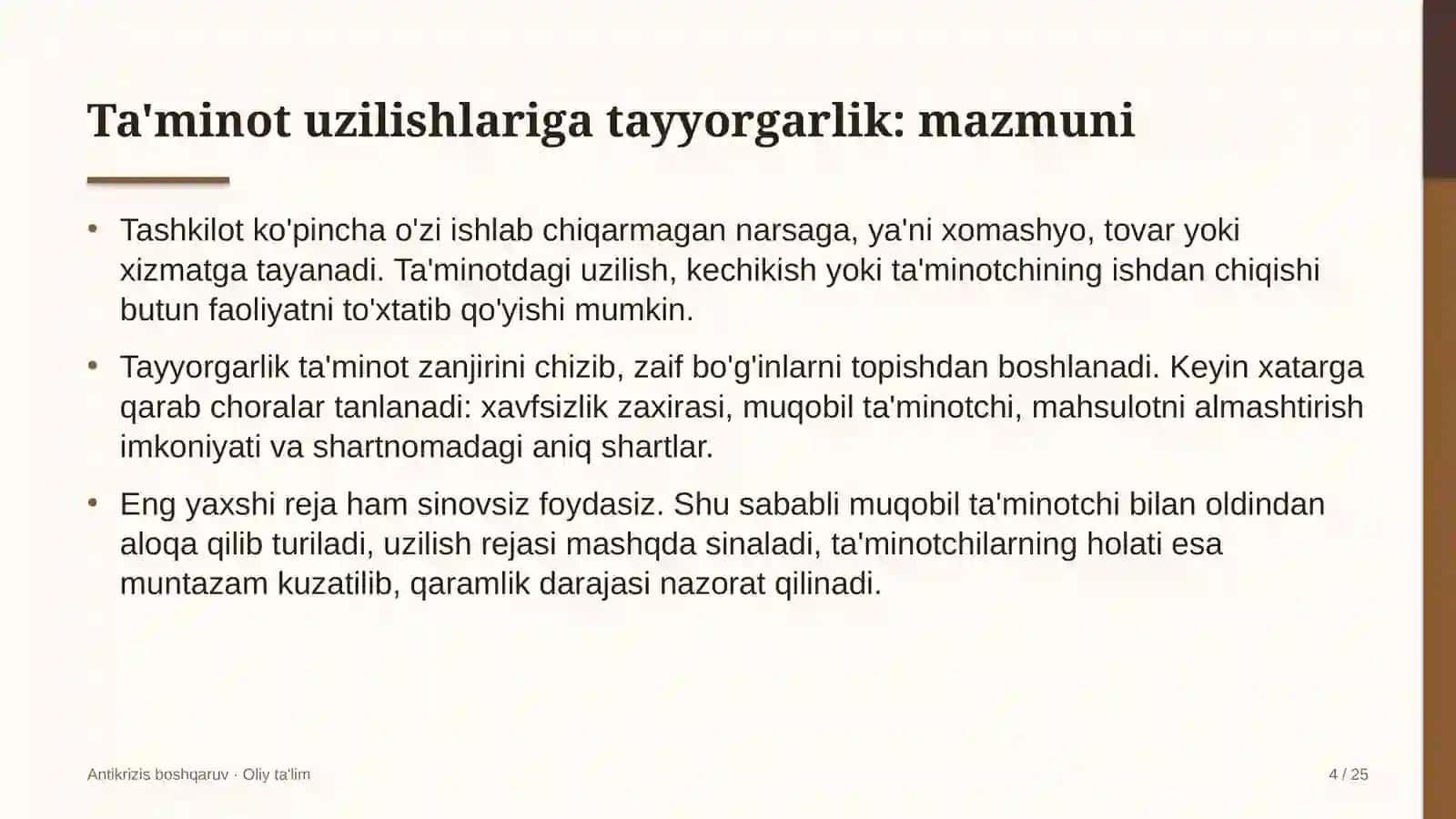 ANTİKRİZİS BOSHQARUV · OLIY TA'LİM 4
