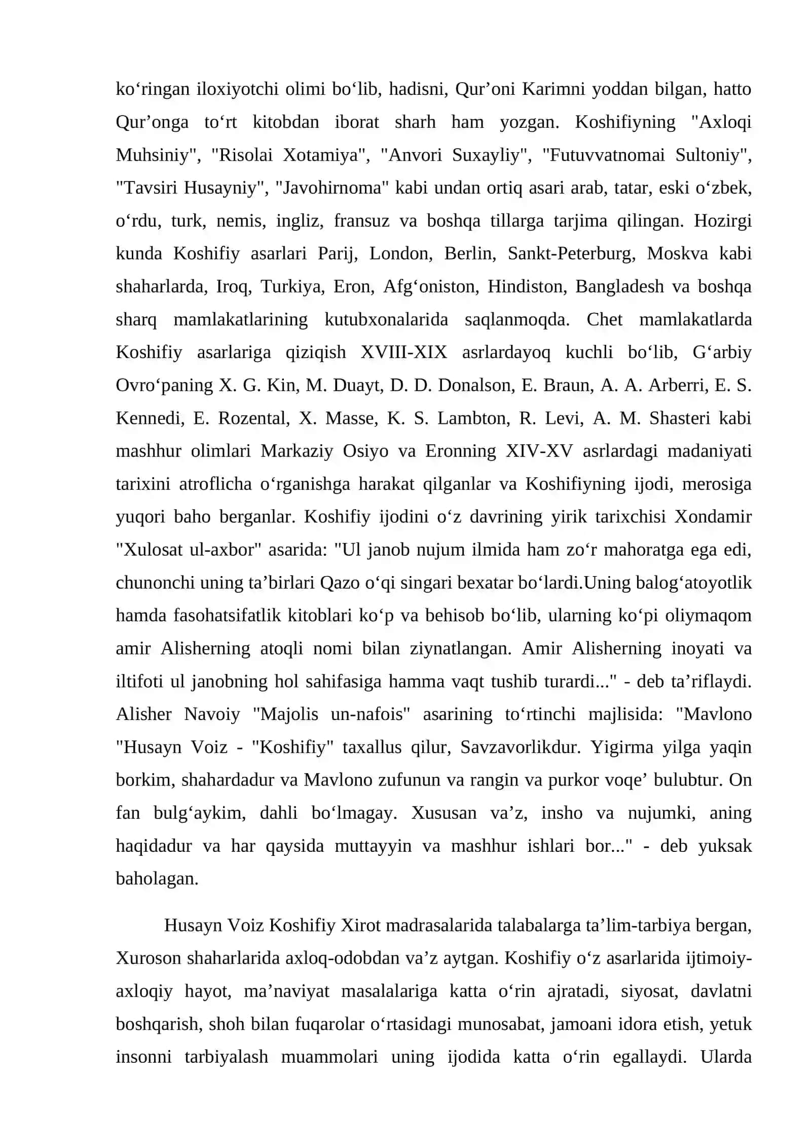 Husayn Voiz Koshifiyning Koshifiyning so\'z odobi hamda notiqlik haqidagi qarashlari 4