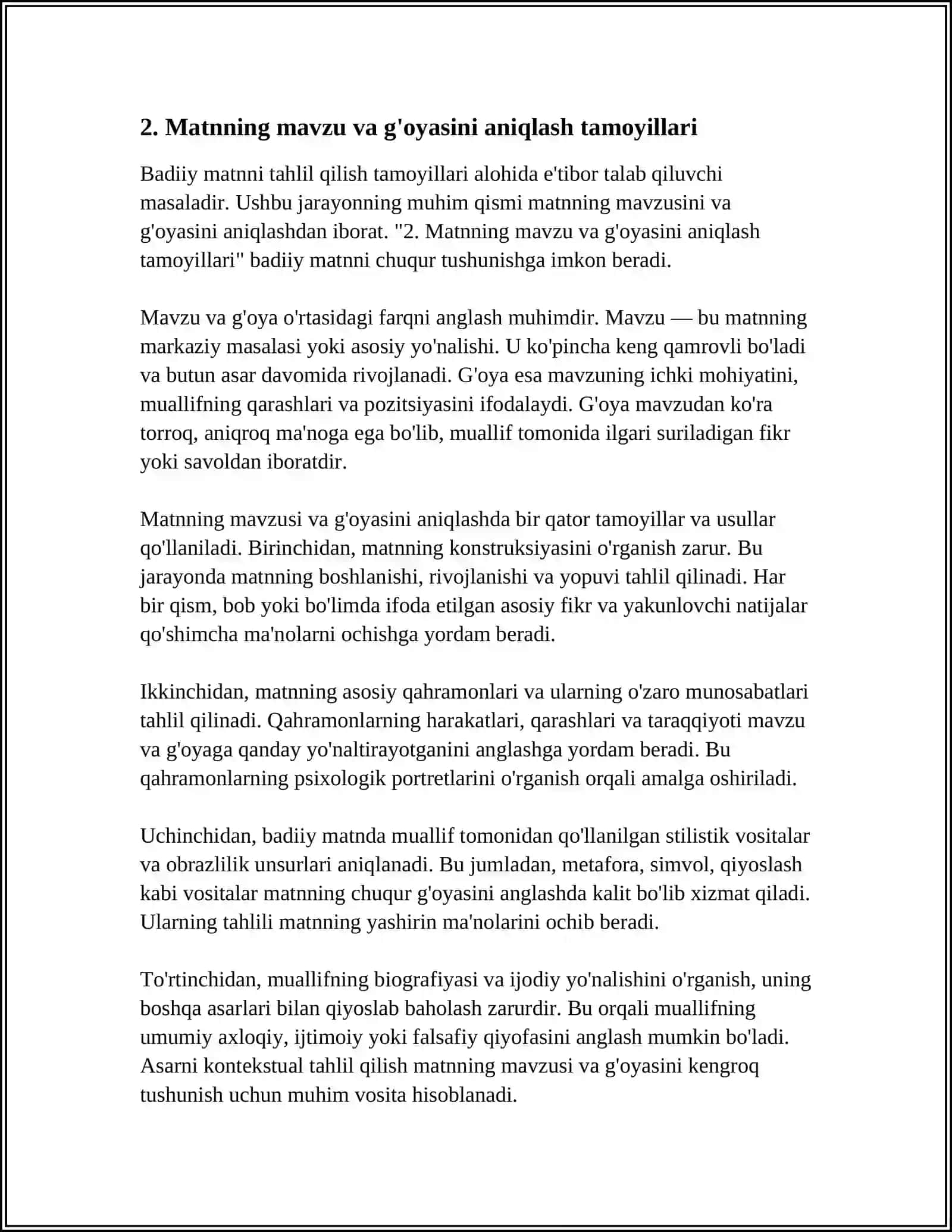 Badiiy matnni tahlil qilish tamoyillari haqida 4