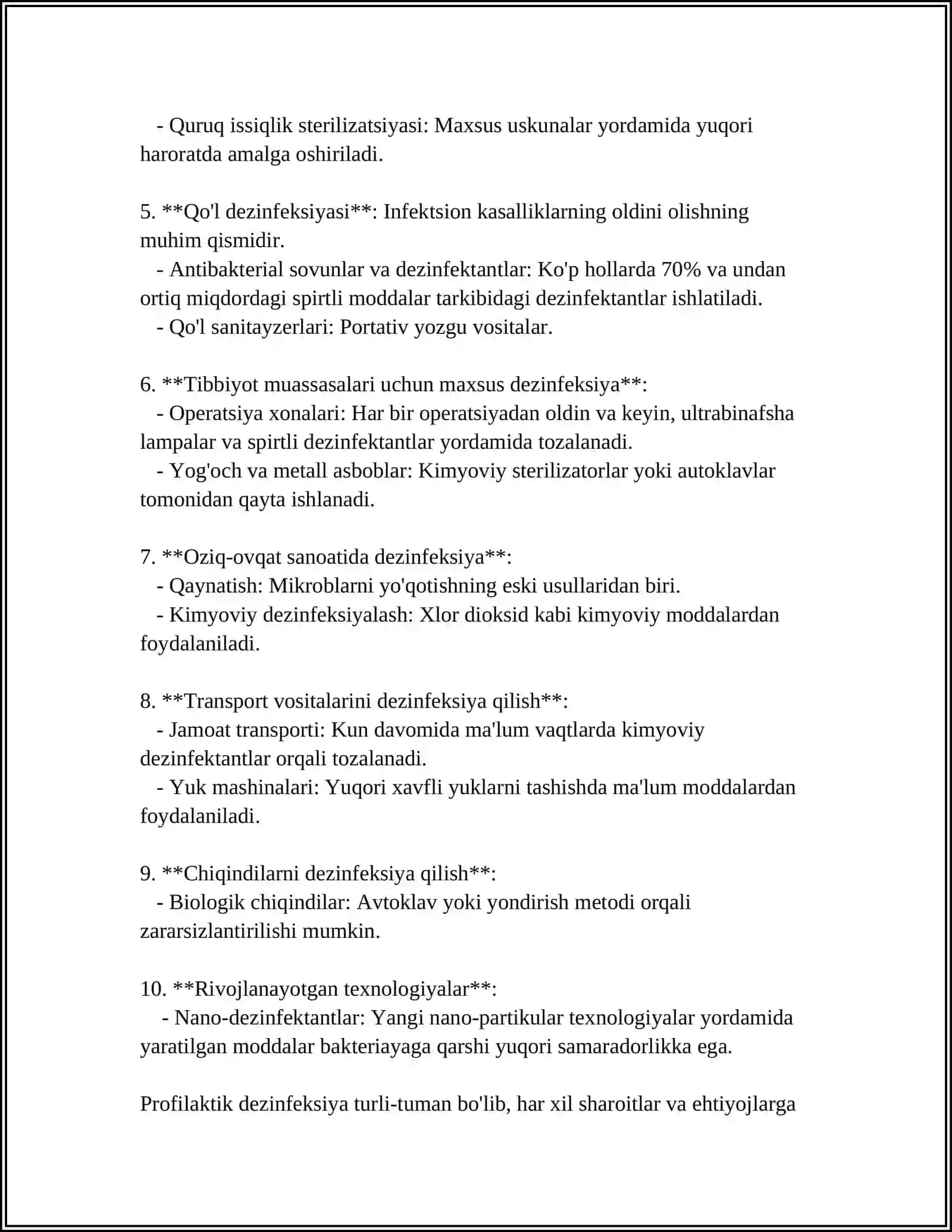 PROFILAKTIK DEZINFIKSIYA, DIZINFEKSIYALOVCHI ERITMALARNI TAYYORLASH 4