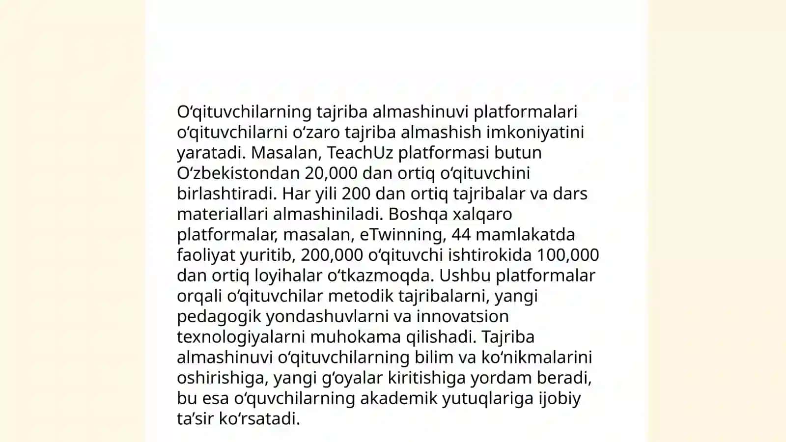 O‘qituvchilarning ilg‘or pedagogik tajribalarini to‘plash va amaliyotda qo‘llash 4