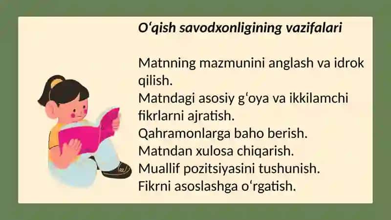 O‘qish savodxonligi 4