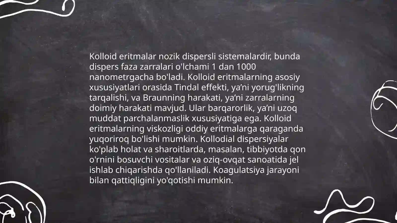 Kolloid eritmalar haqida umumiy tushuncha va ularni sinflanishi 4