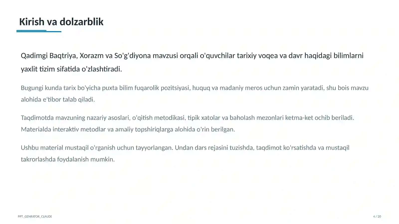 Qadimgi Baqtriya, Xorazm va So'g'diyona (6-sinf) 4