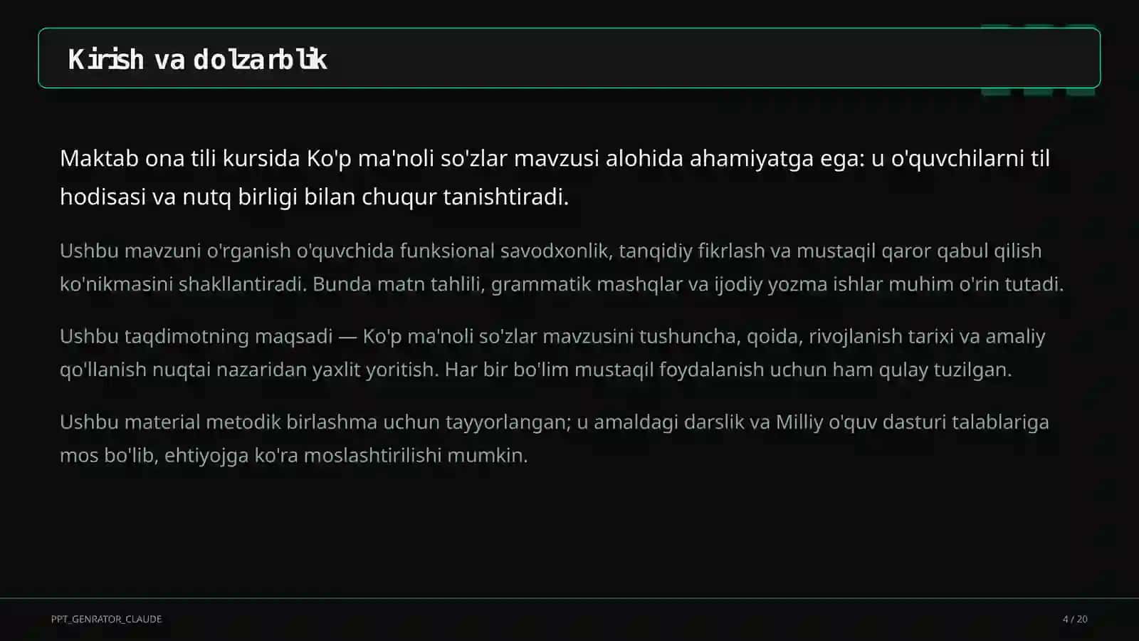 Ko'p ma'noli so'zlar (5-sinf) 4