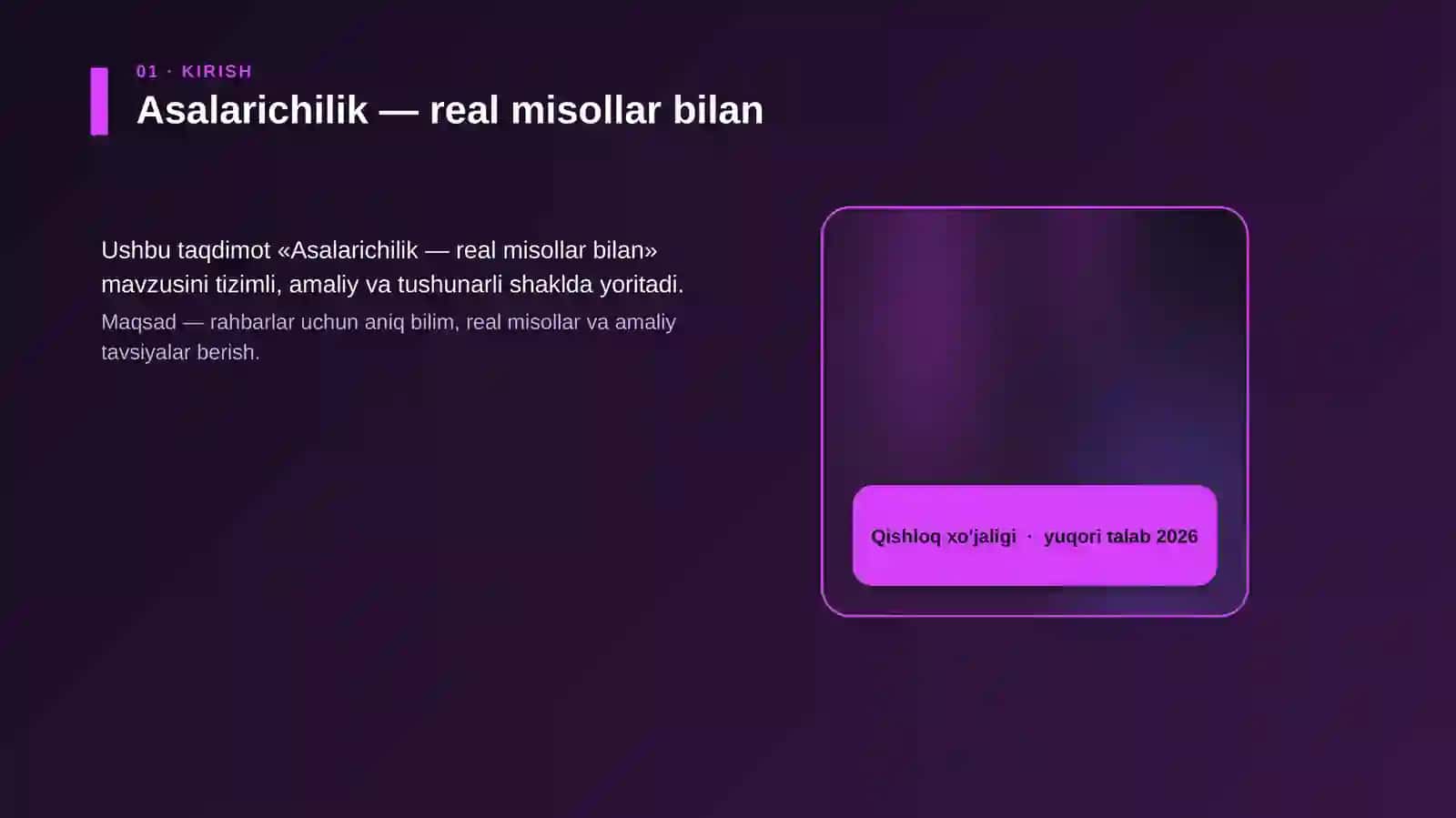 Asalarichilik — real misollar bilan 4