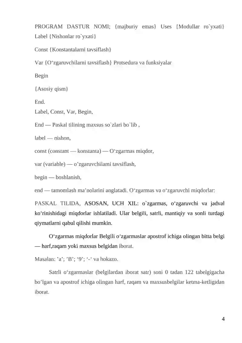 Paskal dasturlash tilida foydalanuvchi grafik interfeysi bilan ishlash 4