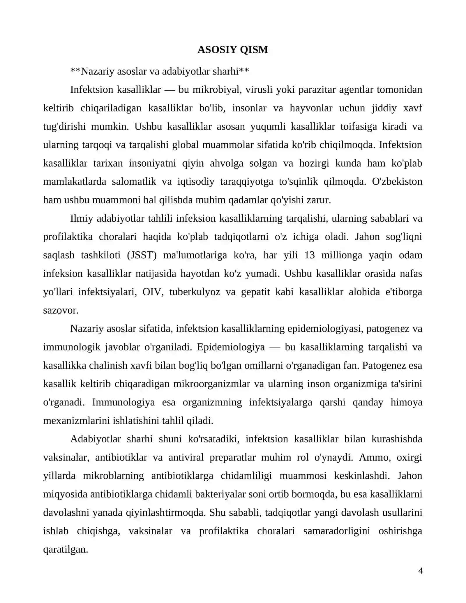 Инфекцион касалликлар: глобал муаммолар ва ечимлари 4