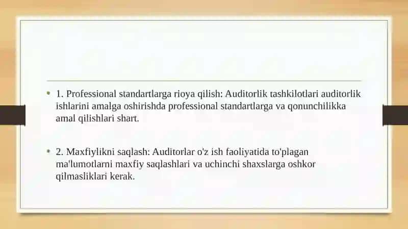 Auditorlik tashkilotining huquqlari va majburiyatlari 4