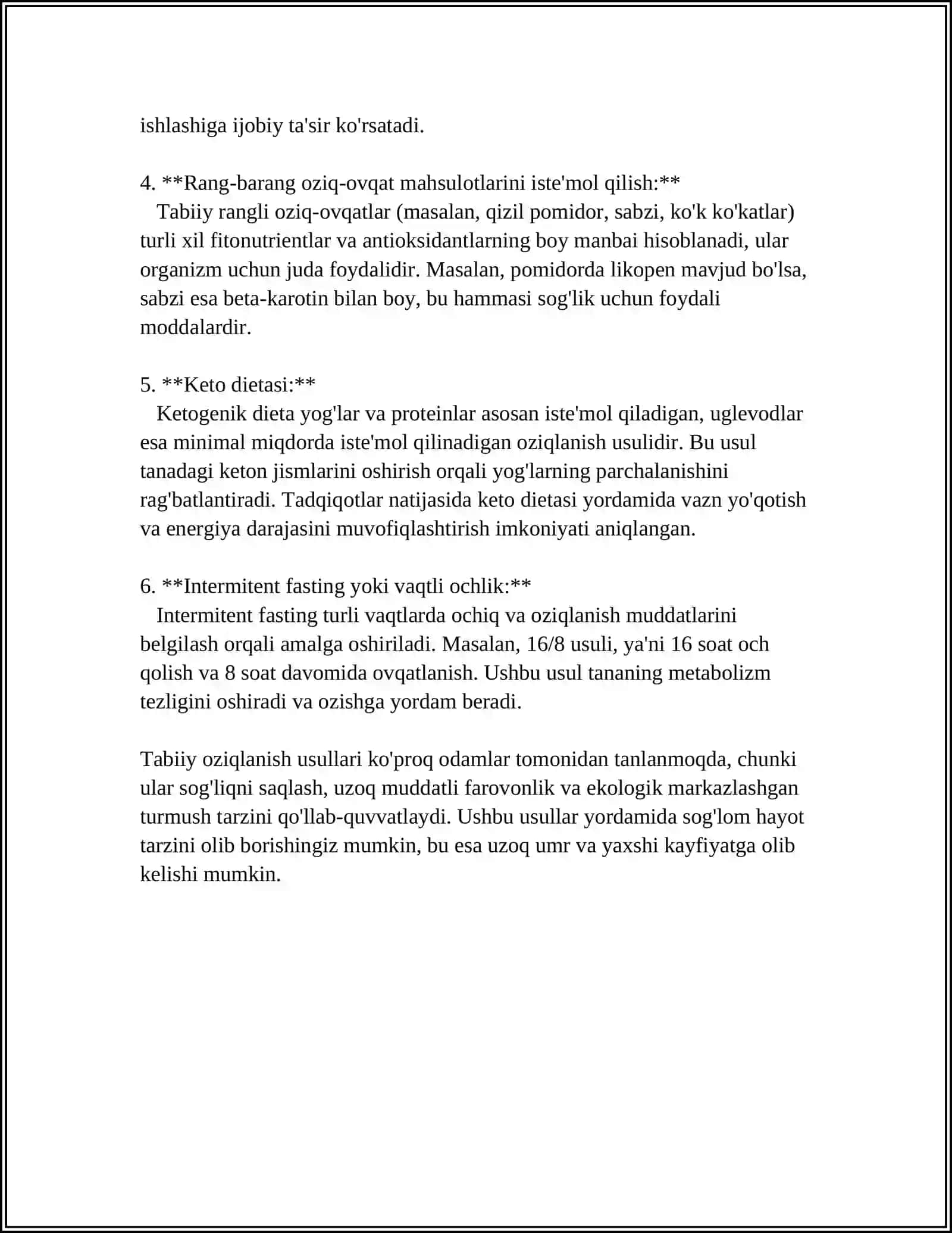 HASHORATLARNING OZIQLANISHIGA QARAB TASIFLANISHI 4