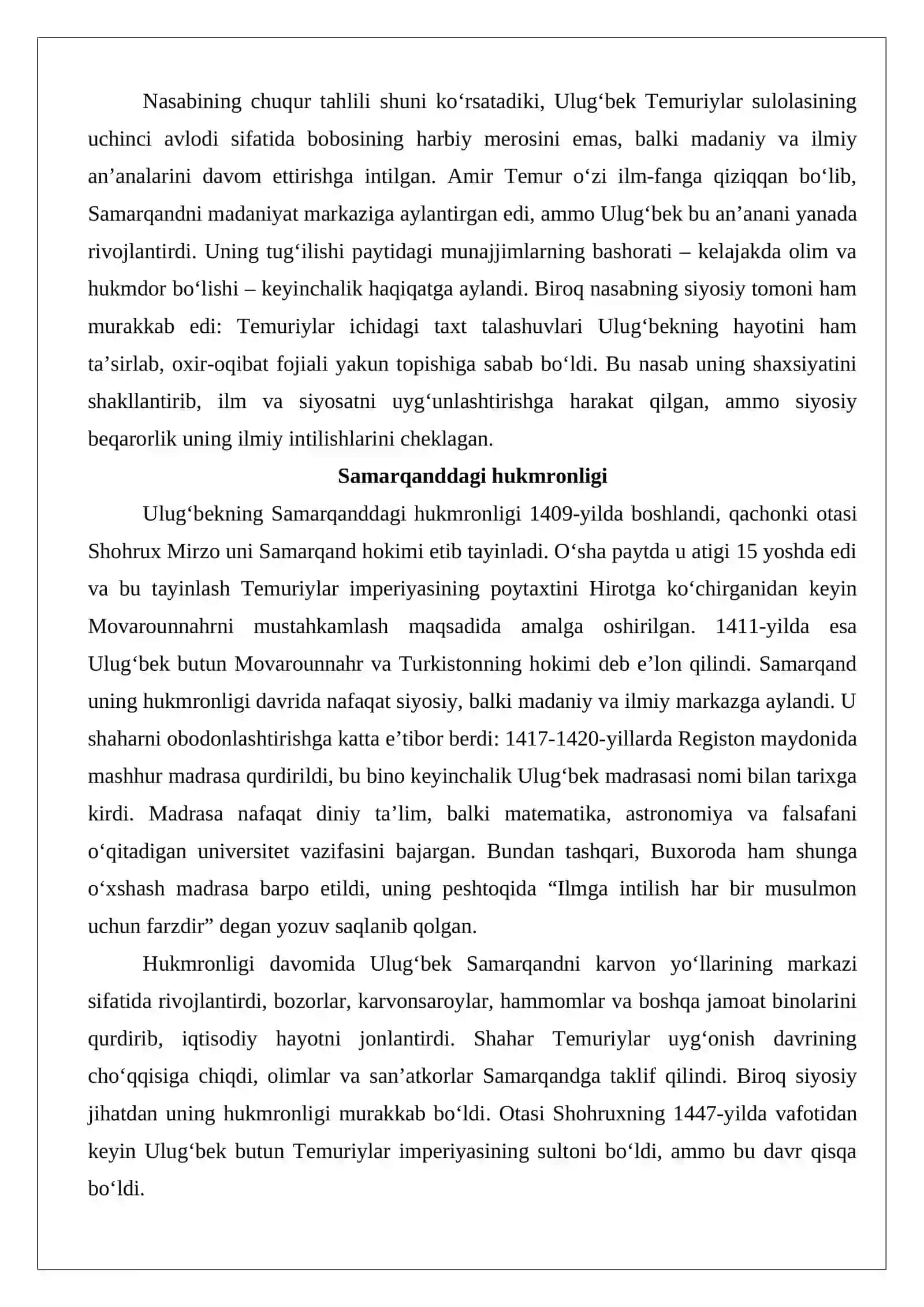 Mirzo Ulug‘bek (1394-1449) 4