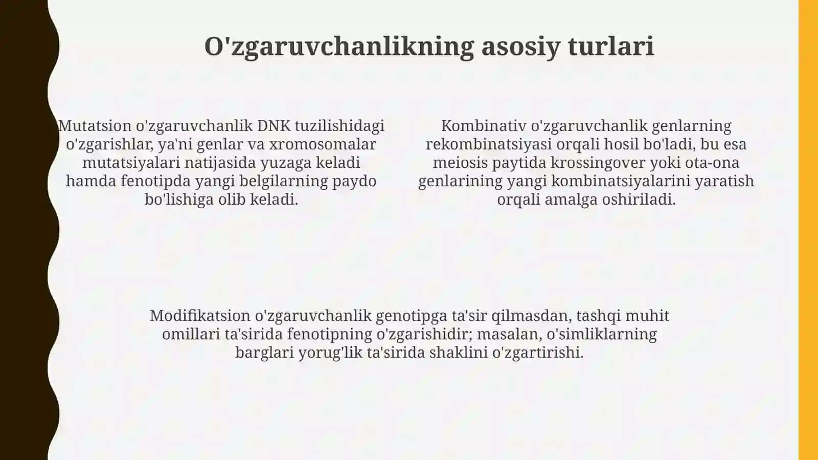 O'zgaruvchanlik va uning moddiy asoslari 4