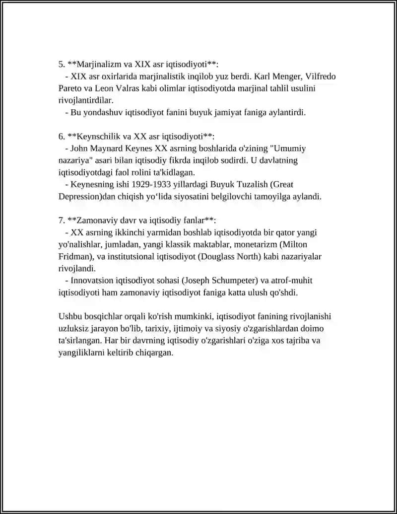 Iqtisodiyot ta'limotlari rivojlanish bosqichlari 4