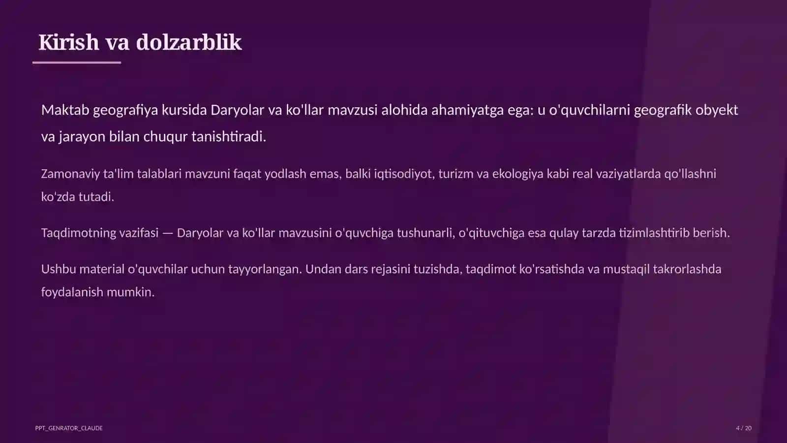 Daryolar va ko'llar (6-sinf) 4