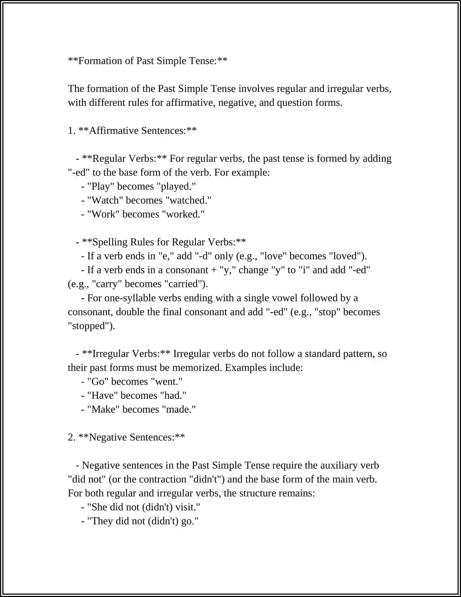 PAST SIMPLE TENSE GRAMMAR 4