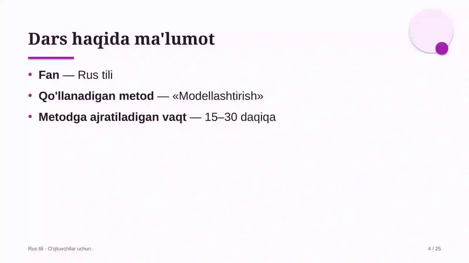 rus tili darslarida modellashtirish metodidan foydalanish 9220 4