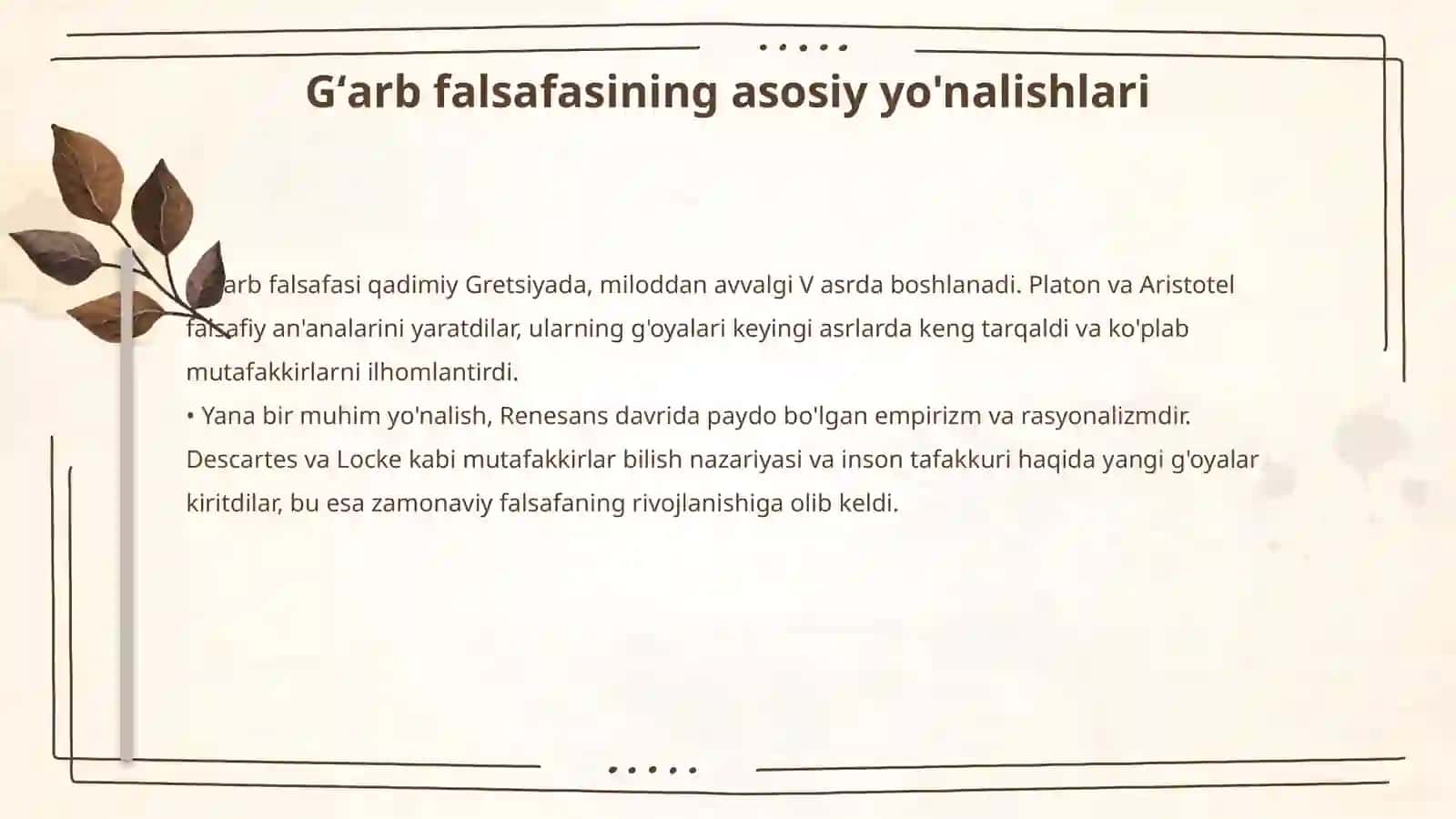 Sharq va gʻarb mutafakkirlari falsafasi 4