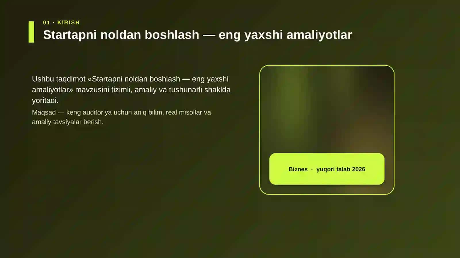 Startapni noldan boshlash — eng yaxshi amaliyotlar 4