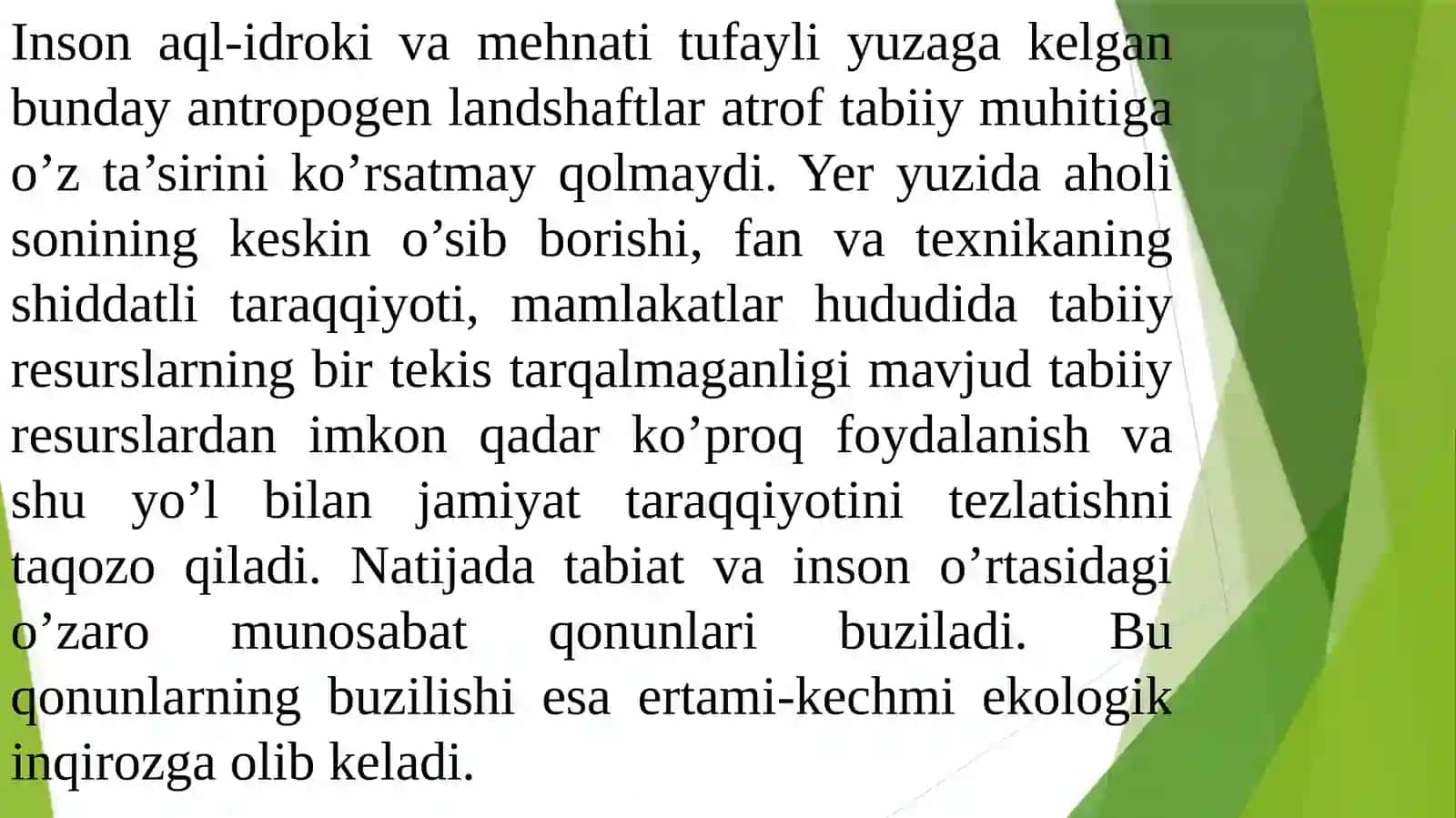 Kirish “Ekologiya madaniyat va barqaror tarqqiyot asoslari” fanining nazariy asoslari 4
