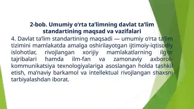 Ona tili fani bo‘yicha o‘quvchilarda kompetensiyalarni shakllantirishga yo‘naltirilgan Davlat ta’lim standartlari va o‘quv dasturlari mazmuni 4