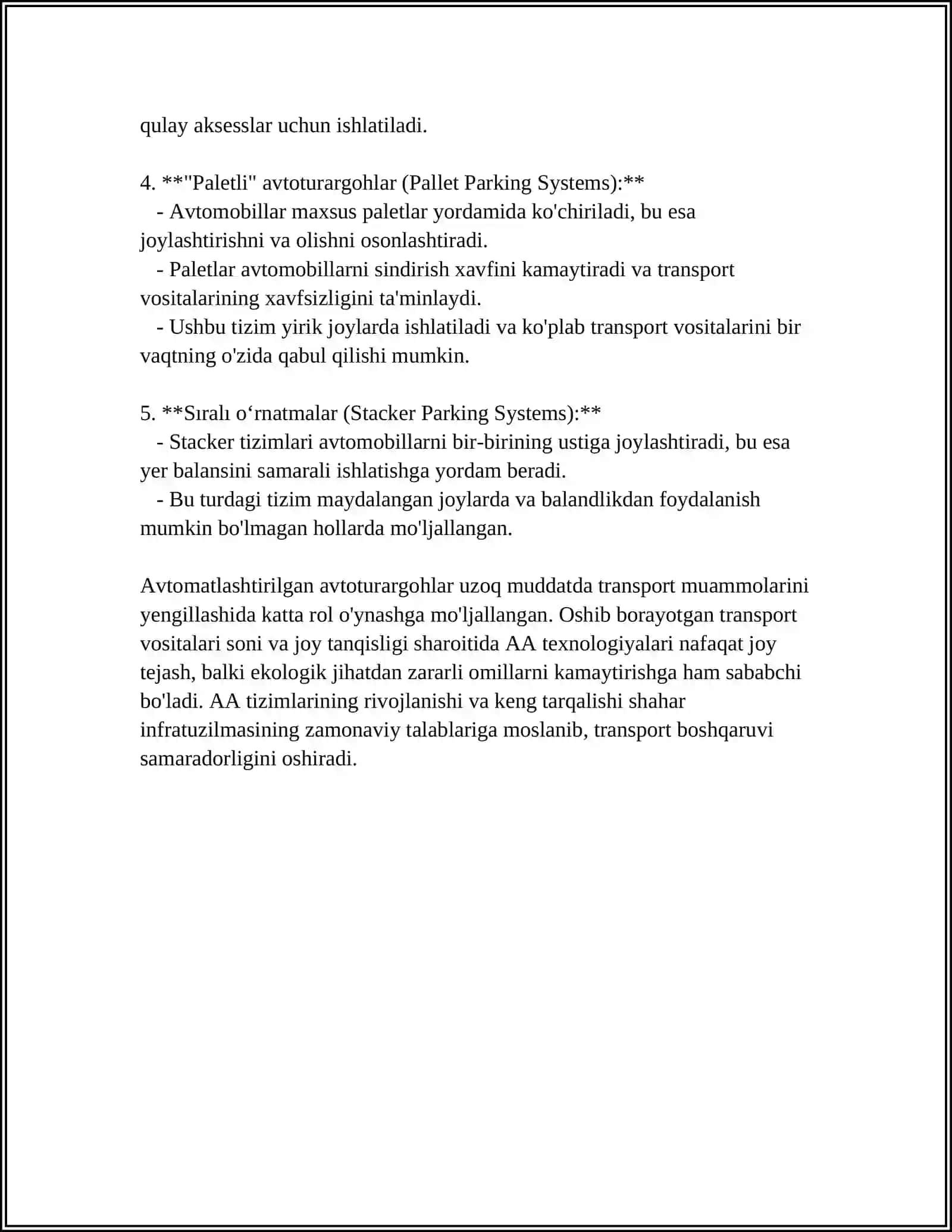 AVTOMATLASHTIRILGAN ZAMONAVIY AVTOTURARGOHLAR ISHLASH PRINSIPI 4