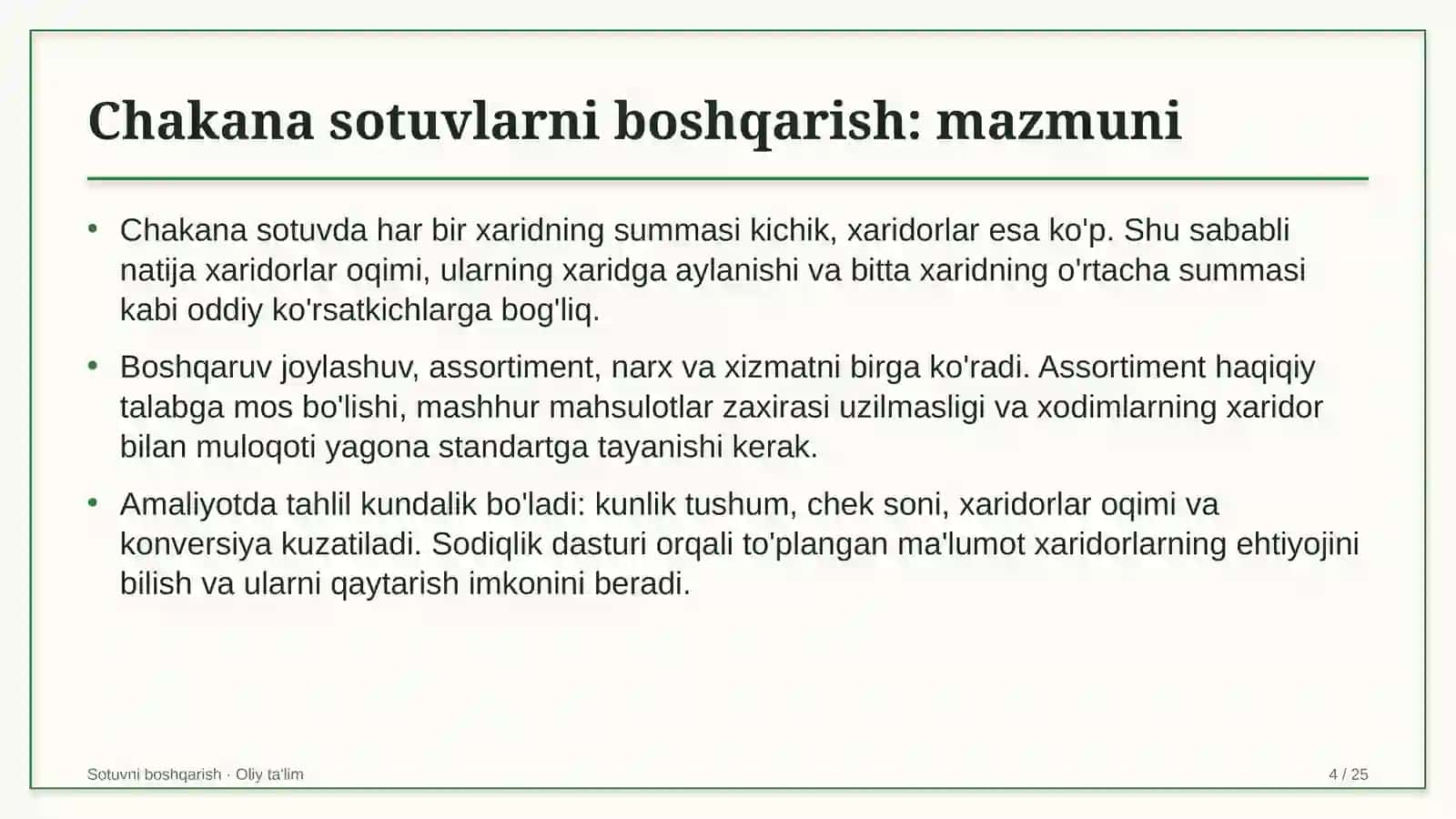 Madaniyat va istirohat bog'larida chakana sotuvlarni boshqarish 4
