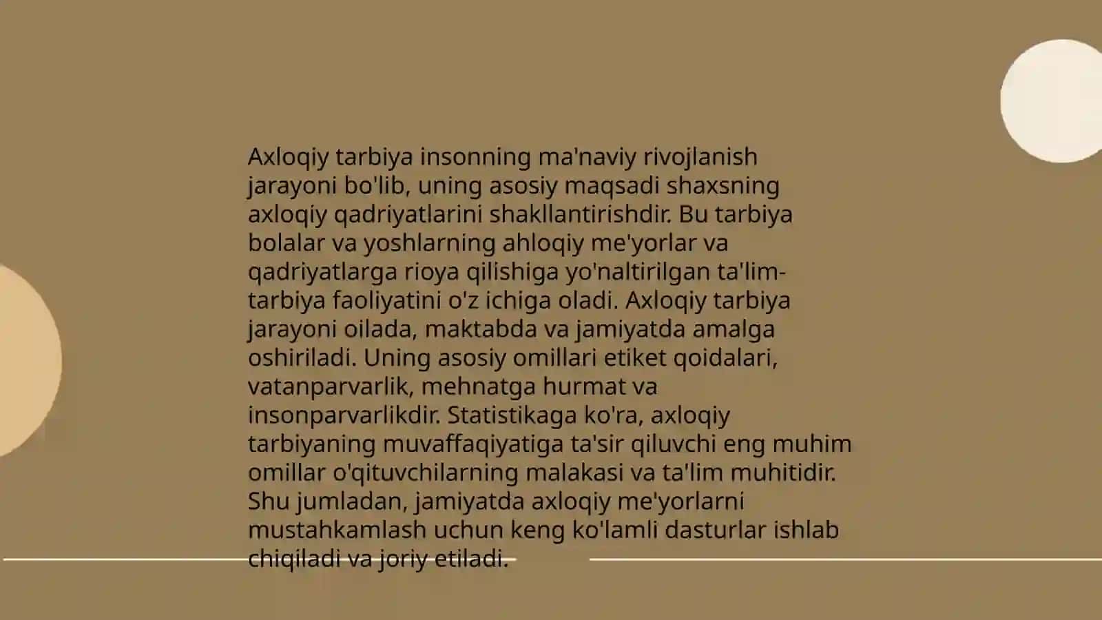 Odob Assolihin asarida milliy axloqiy meʼyorlarning tarbiyaviy órni 4