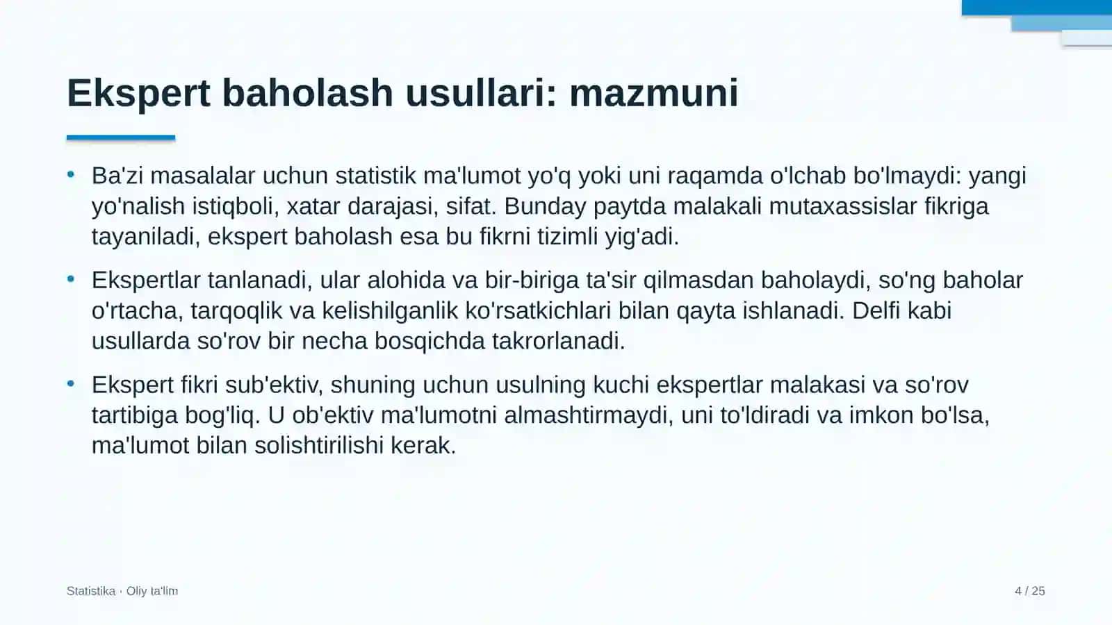 xo'jalik mollari do'konlarida ekspert baholash usullari 4614 4