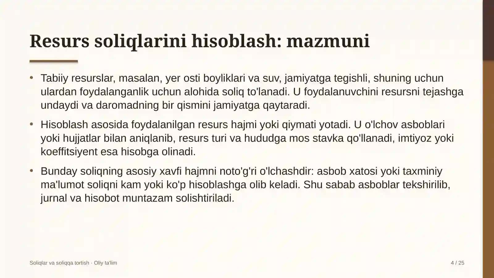 Akusherlik va ginekologiyada resurs soliqlarini hisoblash 4