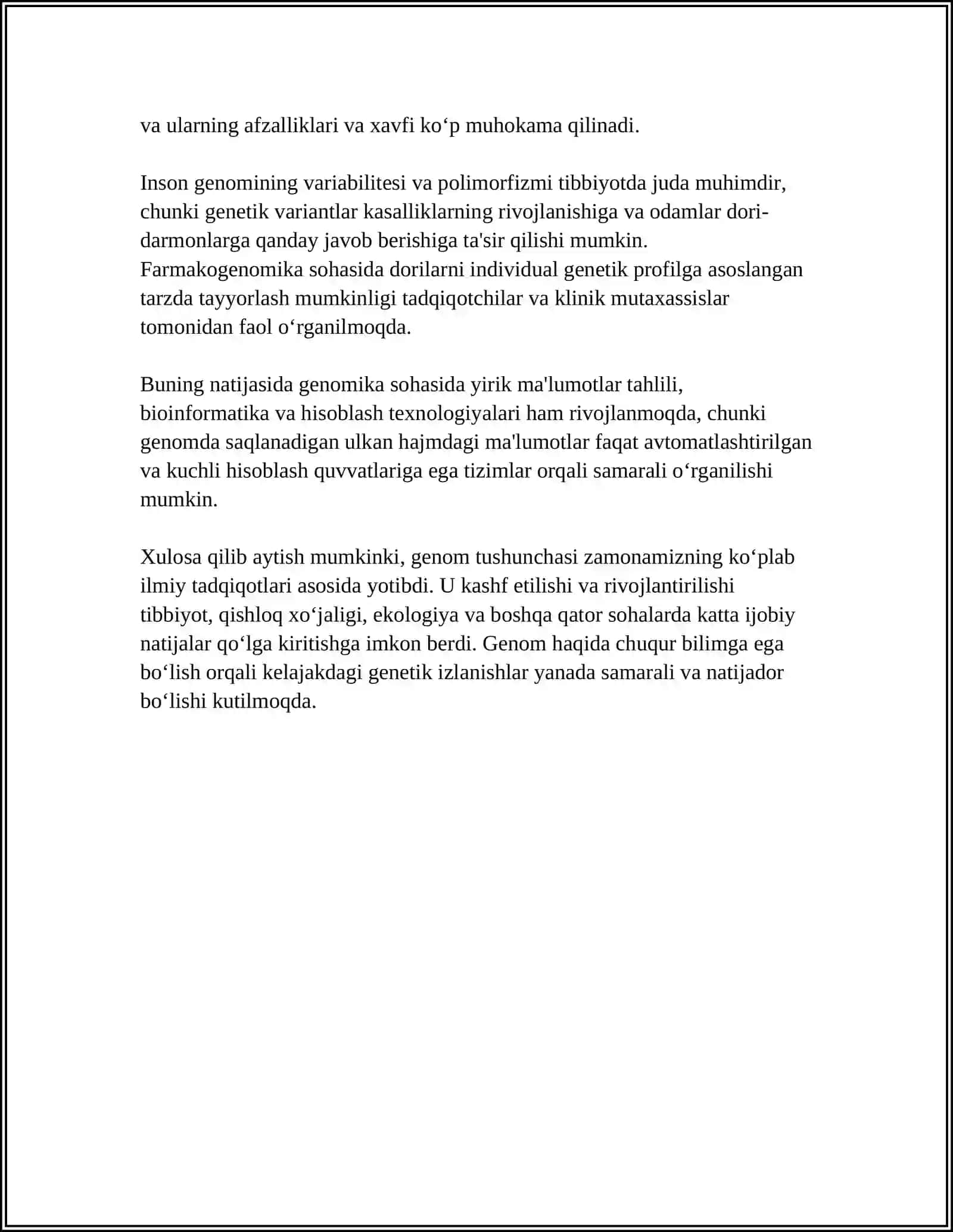 INSON GENOMINING TUZILISHI VA XUSUSIYATLARI 4