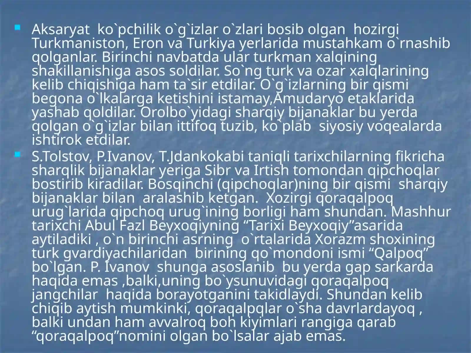 Qoraqalpoq   xalqining etnografiyasi, etnogenezi  va  etnik tarixi 4