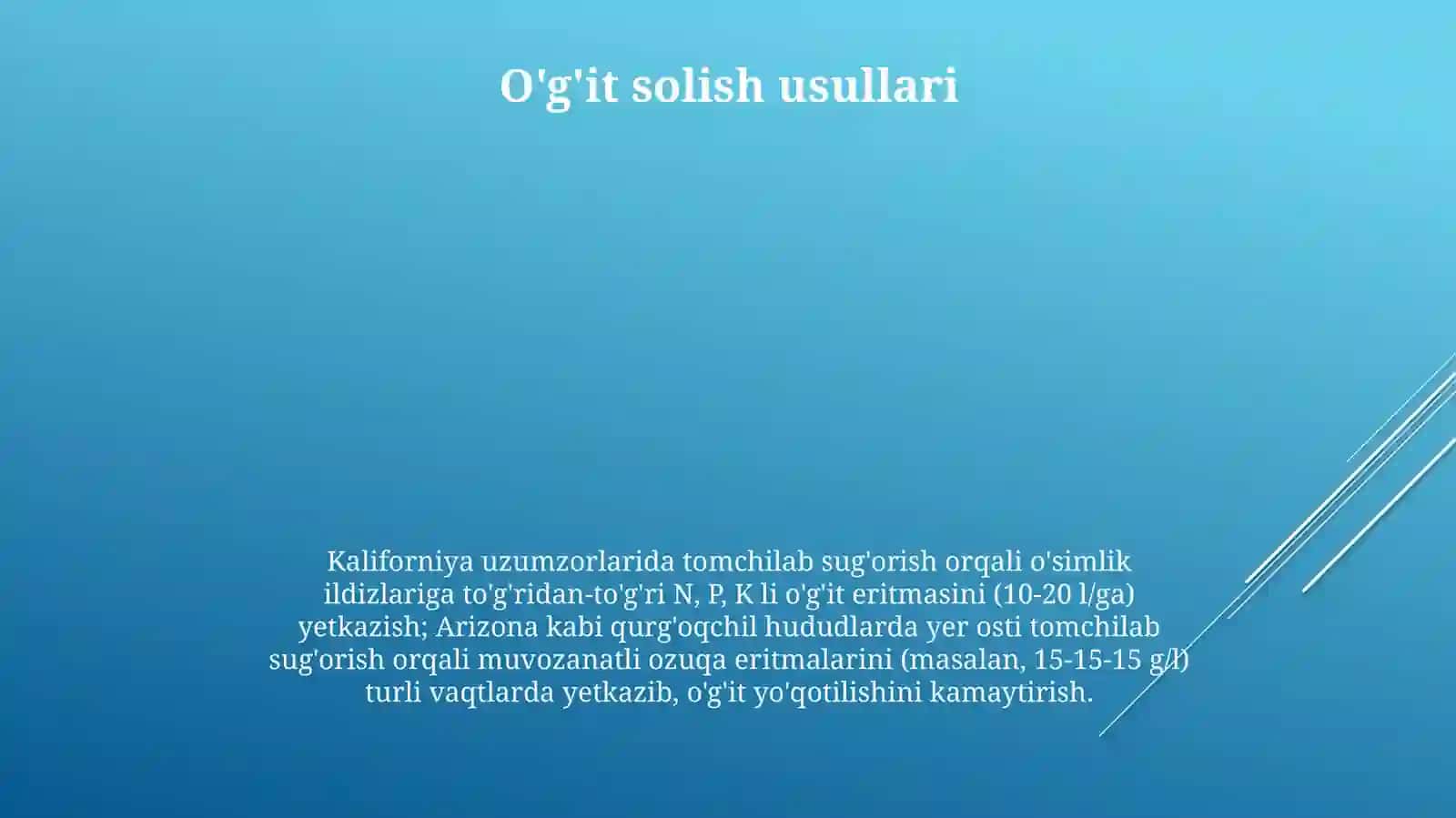 Texnik va donli ekinlarni oʻgʻitlash tizimi 4