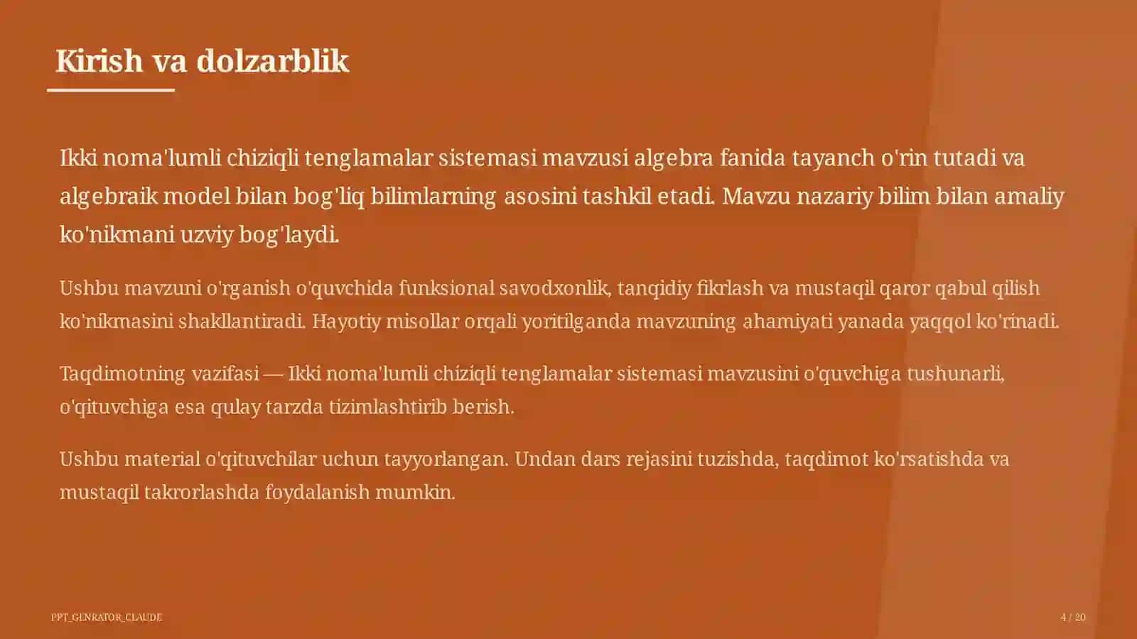 Ikki noma'lumli chiziqli tenglamalar sistemasi (7-sinf) 4