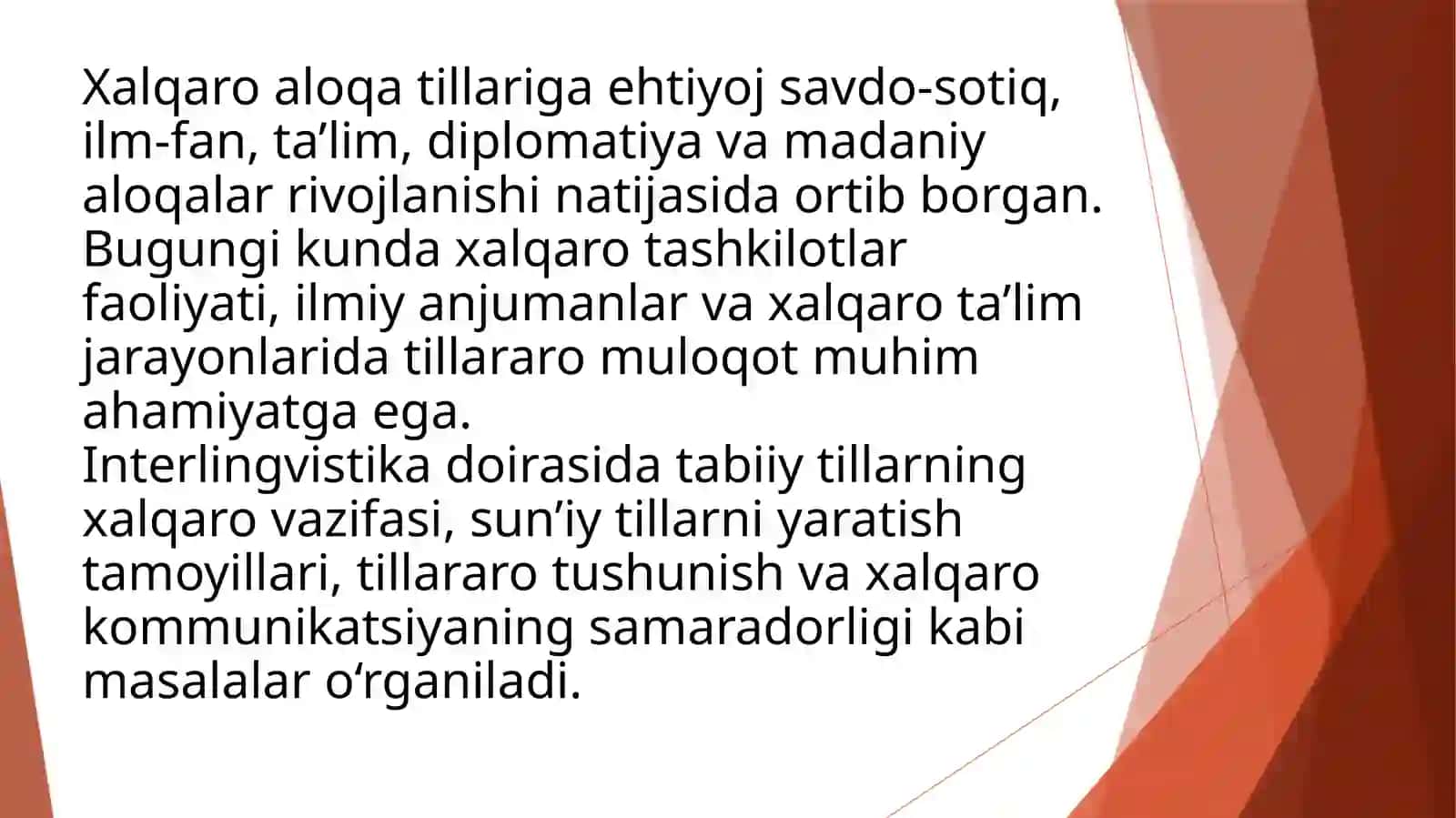 Interlingvistika. Xalqaro tabiiy va xalqaro sun’iy tillar 4