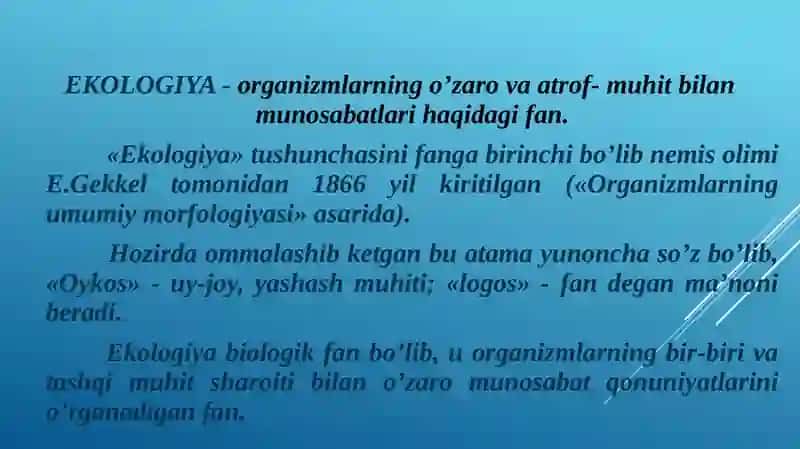 Ekologiya asoslari 4