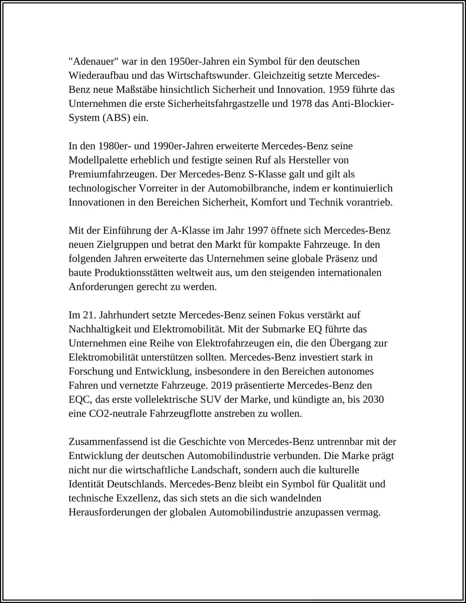 Geschichte von Mercedes-Benz in der deutschen Automobilindustrie 4