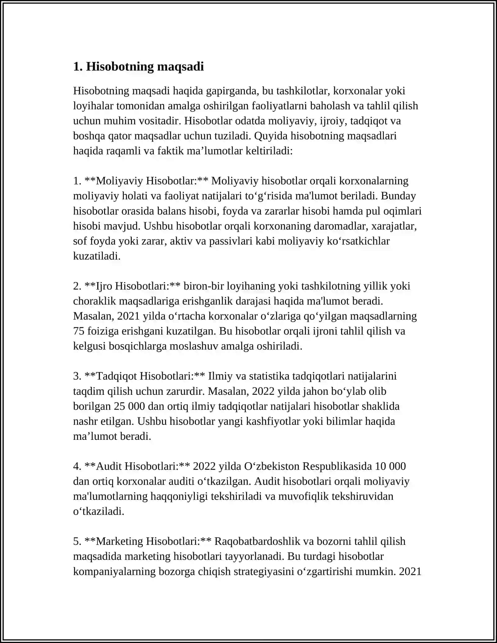 HISOBOTNING ZARURIY QISMLARI HAQIDA ÕQIB ÕRGANISH.TAKLIFNOMA YOZISH 4