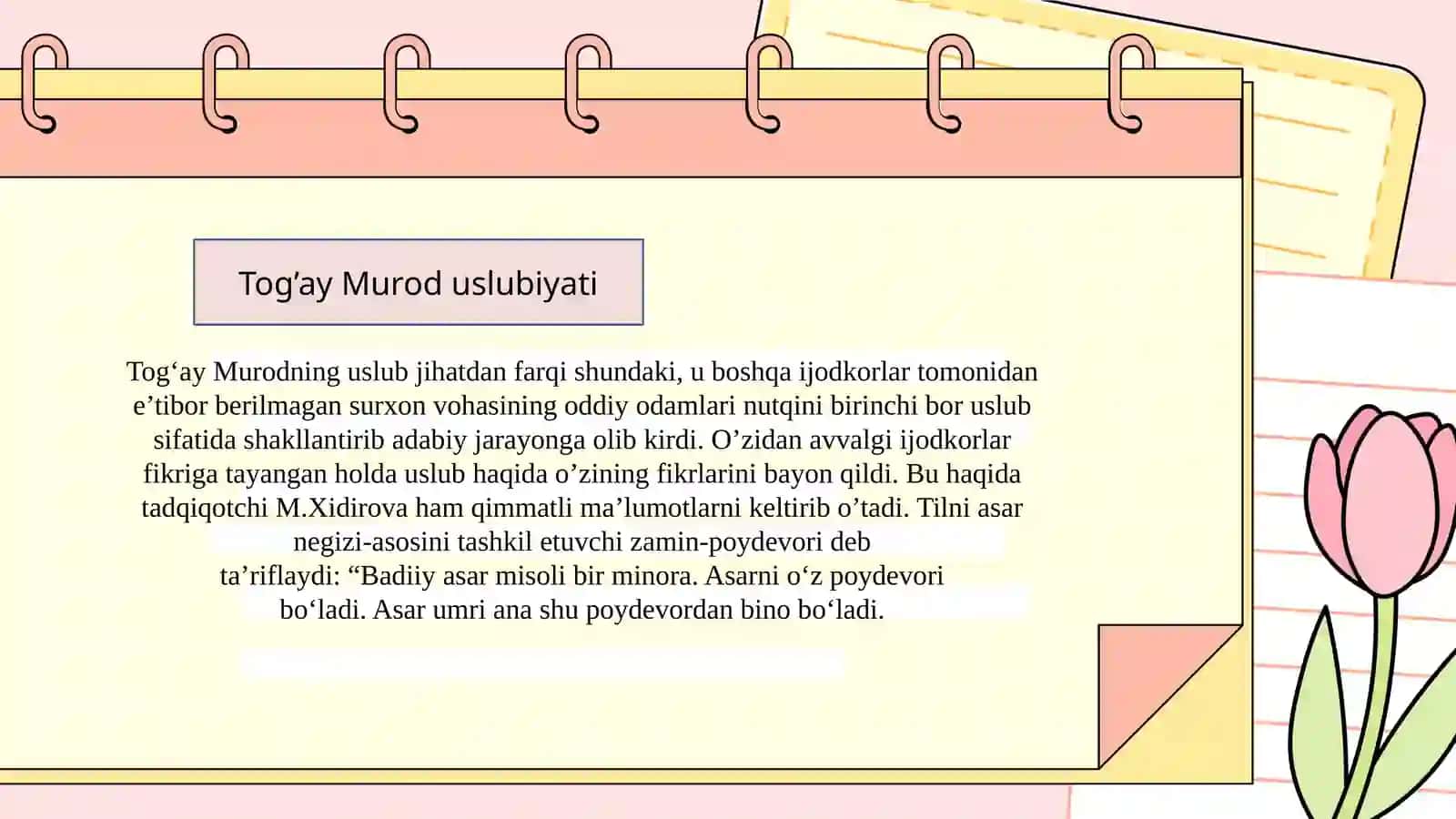 Tog‘ay Murodasarlarini o'rgatish usullari 4